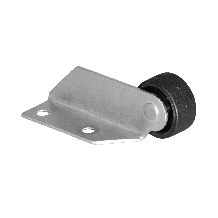 KARWEG Winkel 22 × 50 mm, verzinkt, Rolle Ø 30 mm, hart, rechts, für die Bodenmontage geeignet.