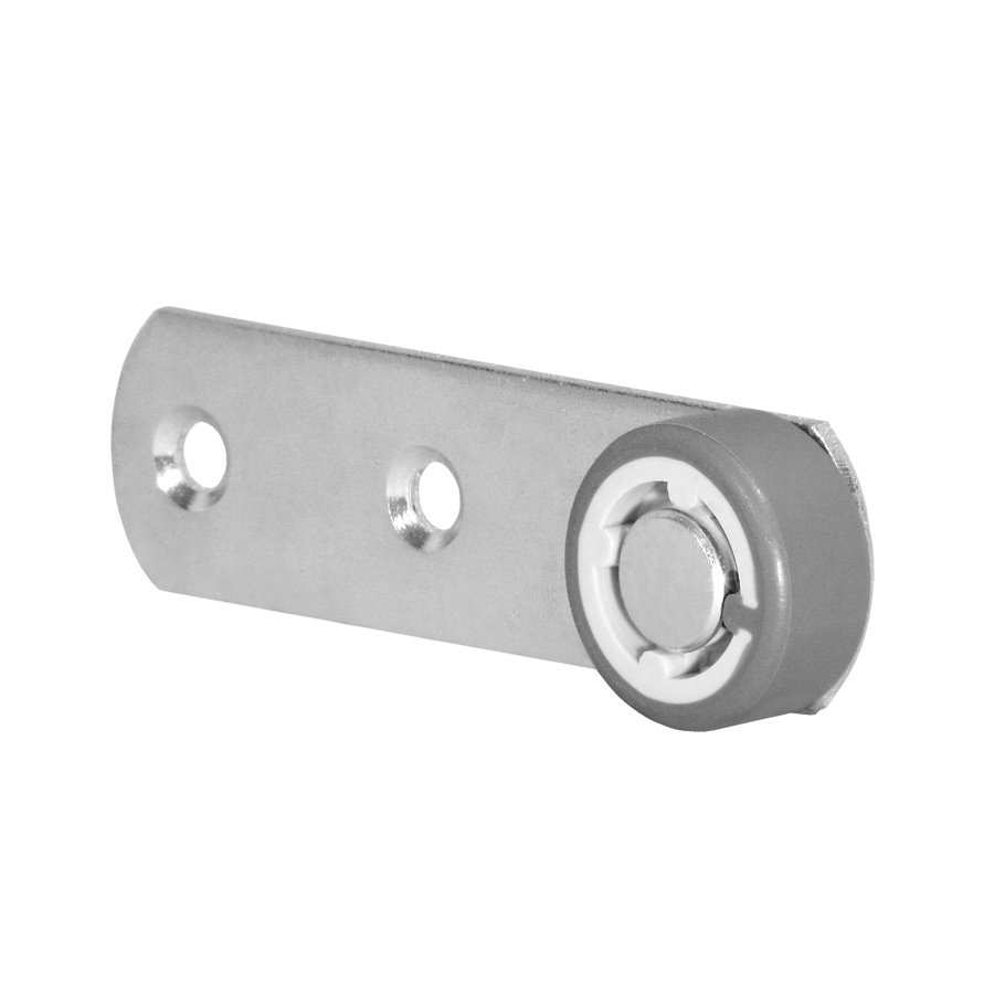 KARWEG Hebel 100 × 28 mm, verzinkt, Rolle Ø 50 mm, weich, Metall, auf weißem Hintergrund.