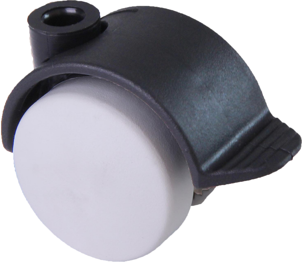 KARWEG Doppelrolle 40 mm, hart, schwarz-weiß, Feststeller, Bohrung 8 mm für Möbel.