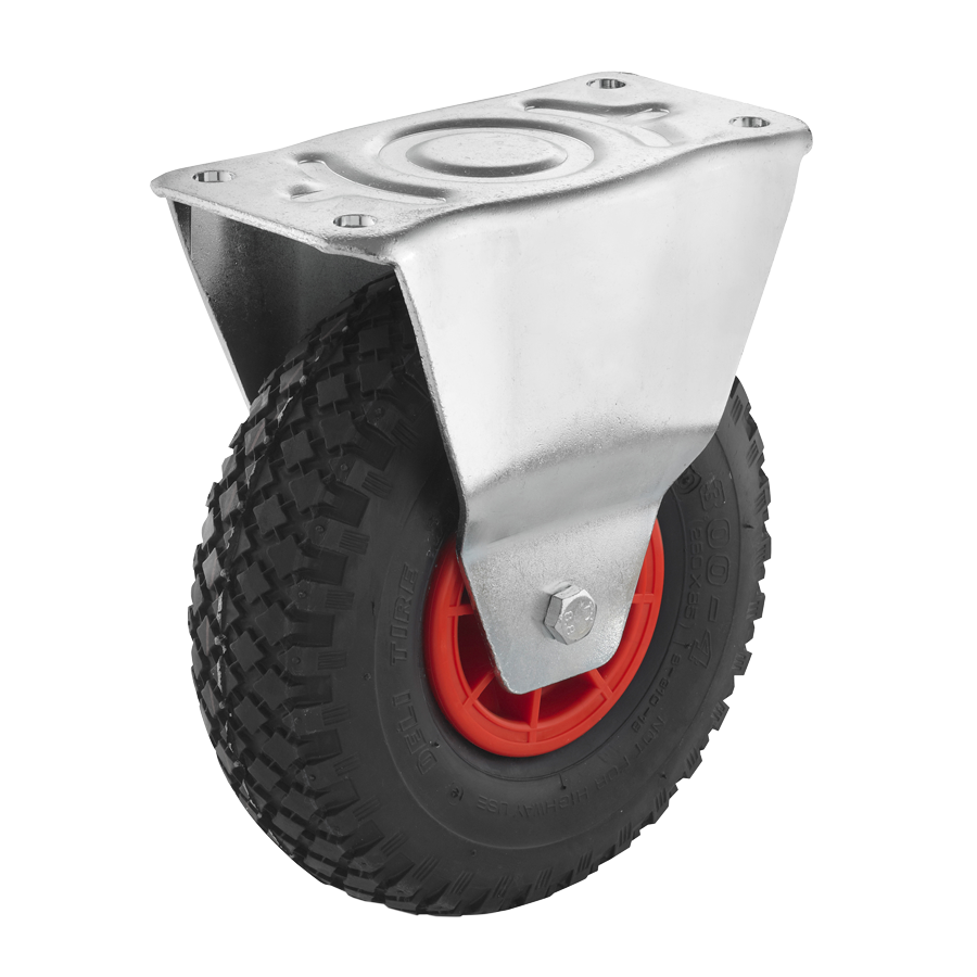 KARWEG Ø230 mm Bockrolle, Luftreifen, Rollenlager, Anschraubplatte.