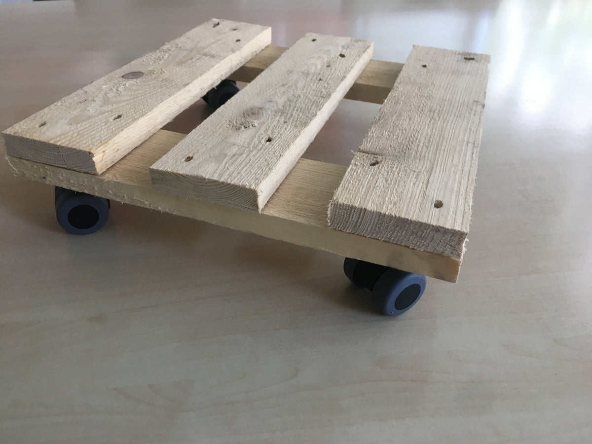 KARWEG Nadelholz-Pflanzenroller 300 x 300 mm, 4 Doppelrollen Ø 35 mm, natur, montiert.