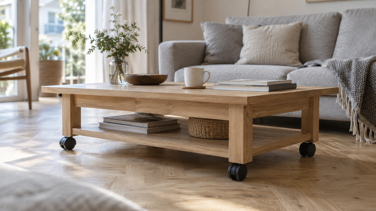 Couchtisch selber bauen oder mit Rollen nachrüsten: Anleitung und Ideen