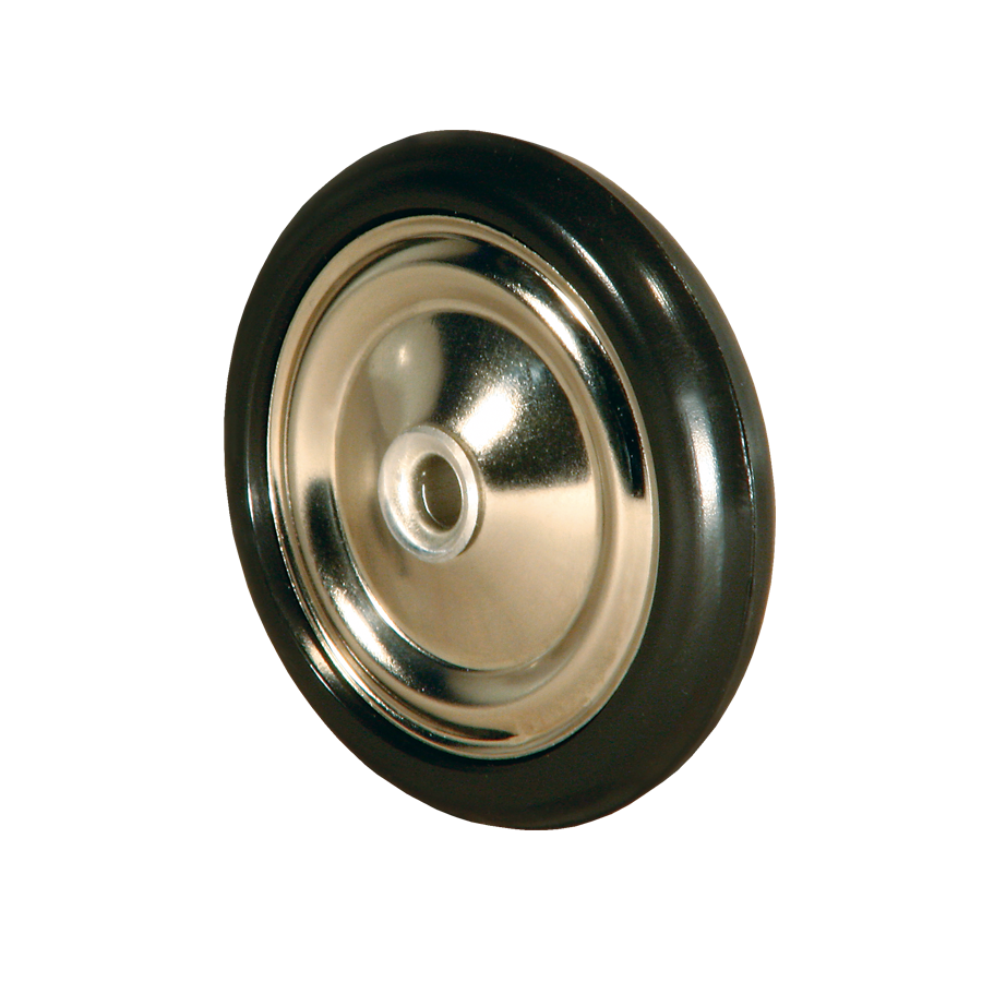 Diskusrad Ø 60 mm, vernickelt, schwarzer Kunststoffring, KARWEG GmbH & Co. KG.