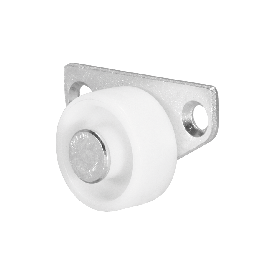 Ø 30 mm Kastenbockrolle, harte Lauffläche, KARWEG, verzinkt, 2 Befestigungslöcher.