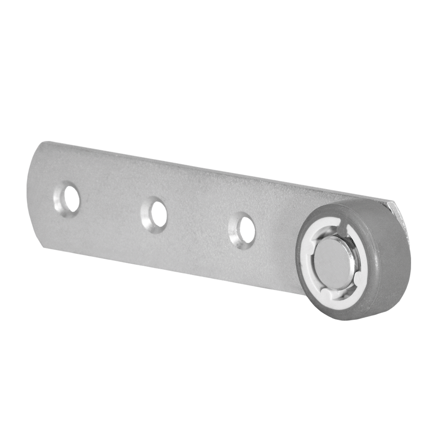 KARWEG Hebel 135 × 28 mm, verzinkt, mit Rolle (Ø 50 mm), weiche Lauffläche auf weißem Hintergrund.