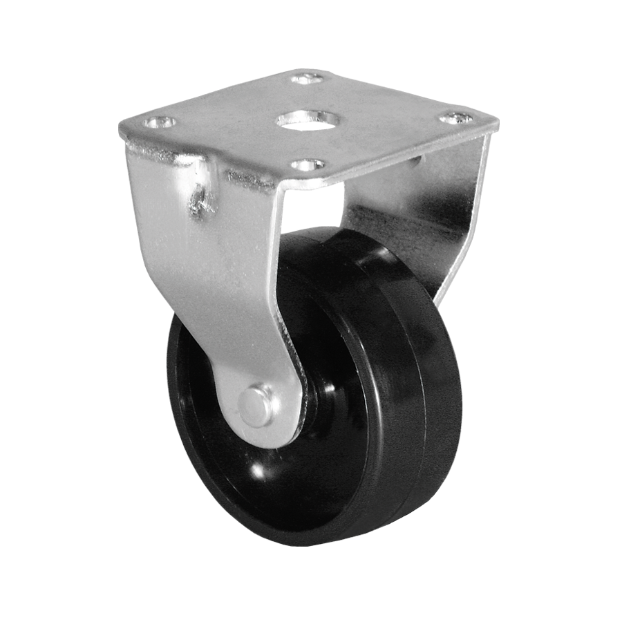 KARWEG Ø 50 mm Kastenbockrolle mit harter Lauffläche für weiche Böden, 1 Stück.