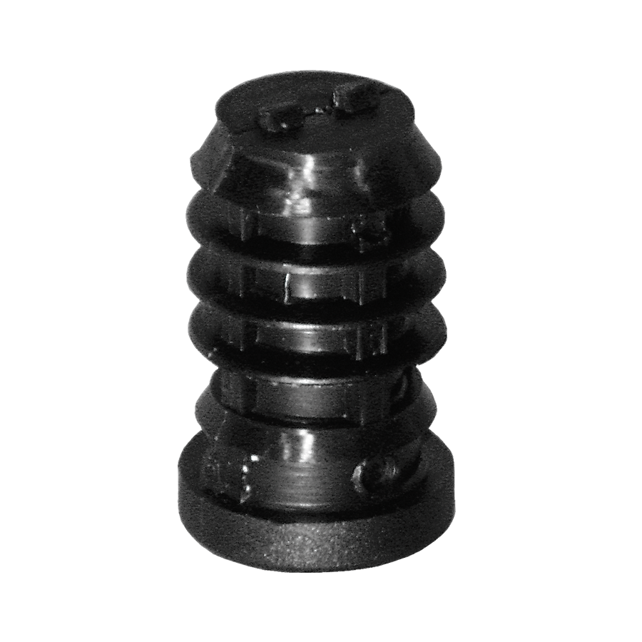 4 KARWEG-Apparaterollen (Ø 75 mm) mit Feststeller, für 14-mm-Rundrohr, schwarz, Kunststoff.