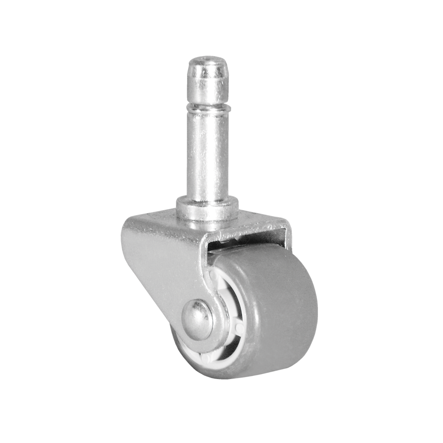 KARWEG Ø25 mm Apparaterolle, weich, Stift Ø8x27 mm, Metall, weißer Hintergrund.