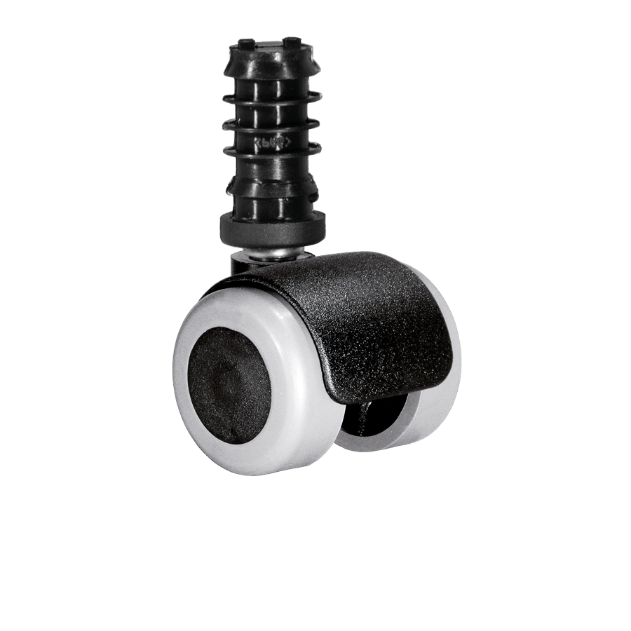 KARWEG Doppelrolle Ø 35 mm, grau, weiche Lauffläche, Hülse Ø 13 × 37 mm für harte Böden.