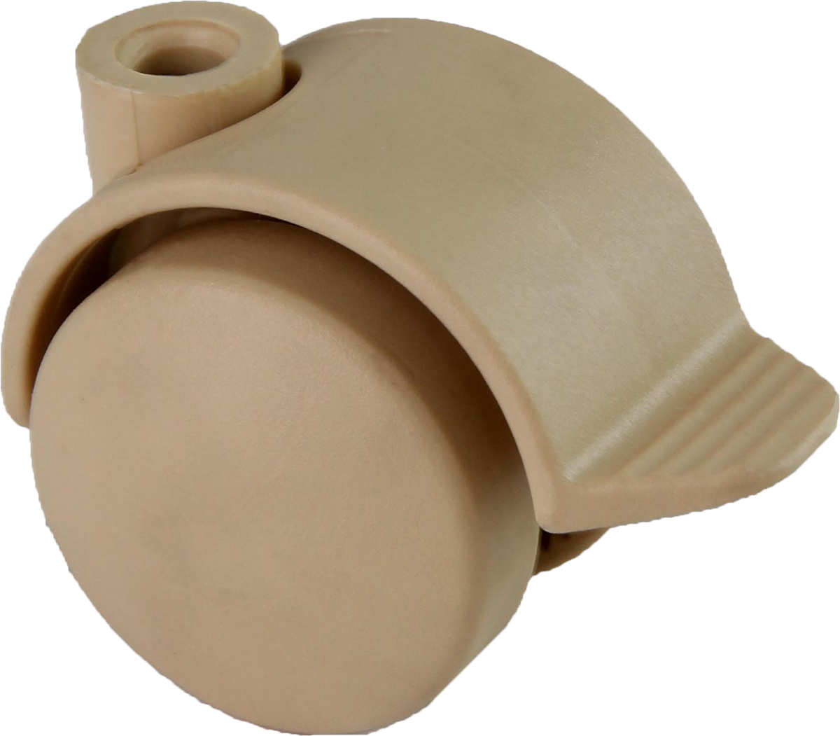 KARWEG Doppelrolle 40 mm, harte Lauffläche, Feststeller, Bohrung Ø 8 mm, sandfarben.