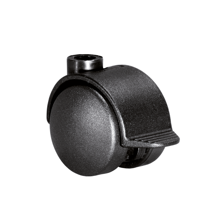 KARWEG Doppelrolle Ø 40 mm, harte Lauffläche und Feststeller, schwarz, Kunststoff.