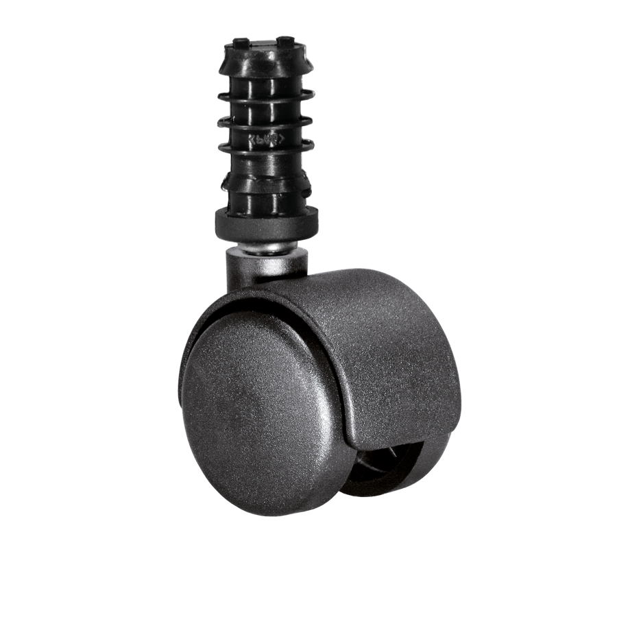 KARWEG Doppelrolle Ø 40 mm, Klemmringstift 8x58 mm, Befestigungshülse 13x37 mm, schwarz.