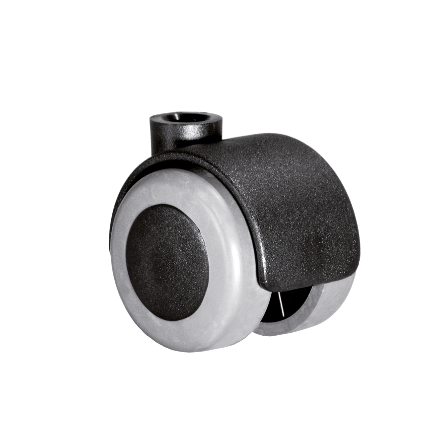 KARWEG Doppelrolle Ø 40 mm, weich, grau – ideal für harte Böden und Bürostühle.