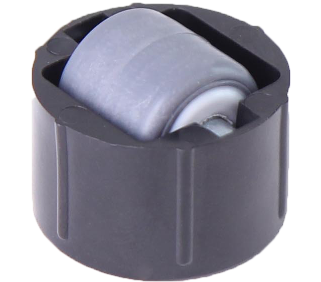 KARWEG Stollenrolle Ø 16 mm, weiche Lauffläche, grau, für Bohrung Ø 25 mm, Bauhöhe 4 mm.