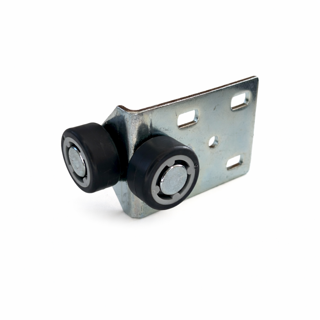 KARWEG Kopfteilrolle 76 x 53 mm, verzinkt, 2 Räder mit Ø 30 mm, weiche Lauffläche, Stahl.