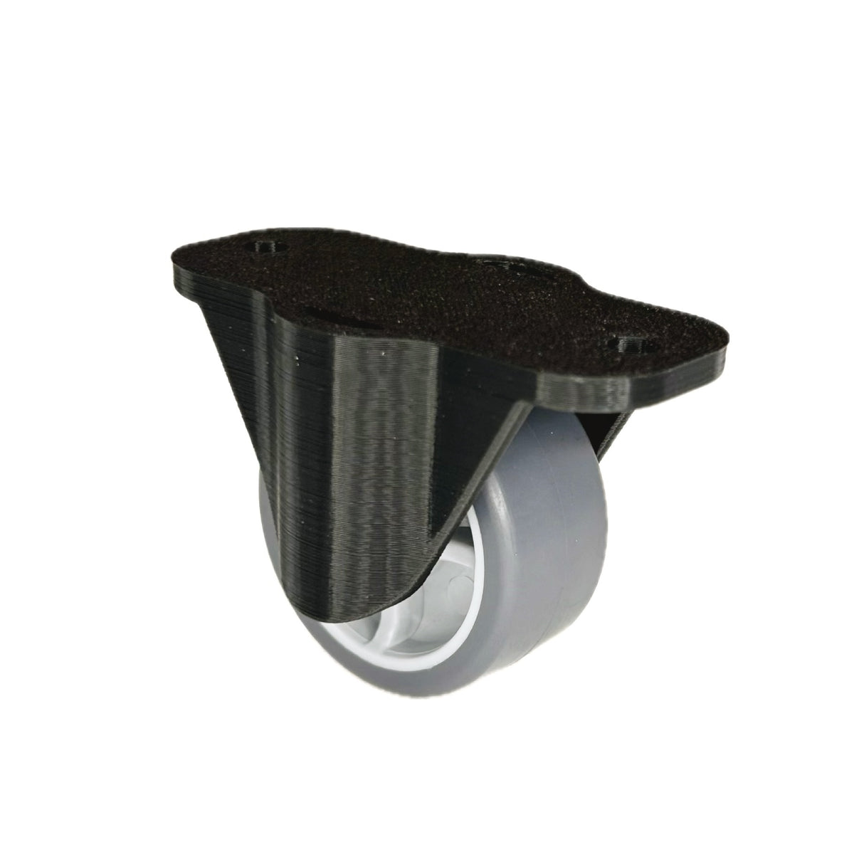 KARWEG Kastenbockrolle Ø 40 mm, weiche Lauffläche, schwarz auf weißem Hintergrund.
