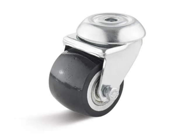 KARWEG Ø50 mm schwarzes PU-Lenkrad mit Halterung, Mini-Hochleistungsausführung, auf weißem Hintergrund.