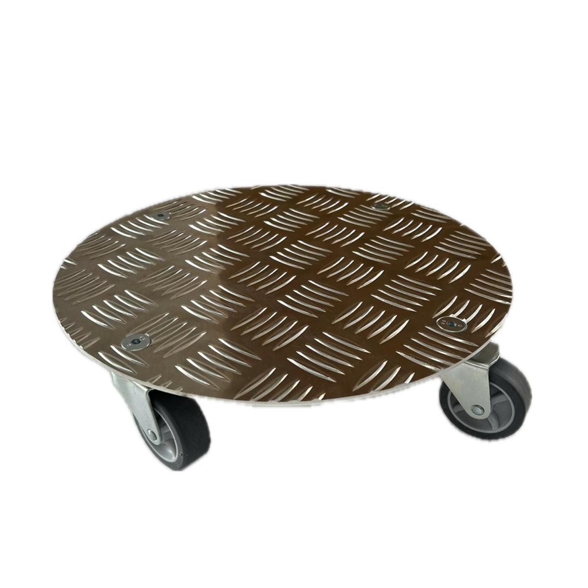 KARWEG Aluminium-Pflanzenroller, Ø 300 mm, Riffelblech, 4 Rollen à Ø 50 mm, fertig montiert.